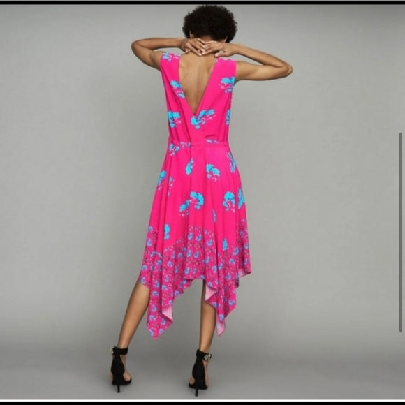 Maje Fae Whimsical Pink Floral Dress With Open Back - Picture 4 of 12